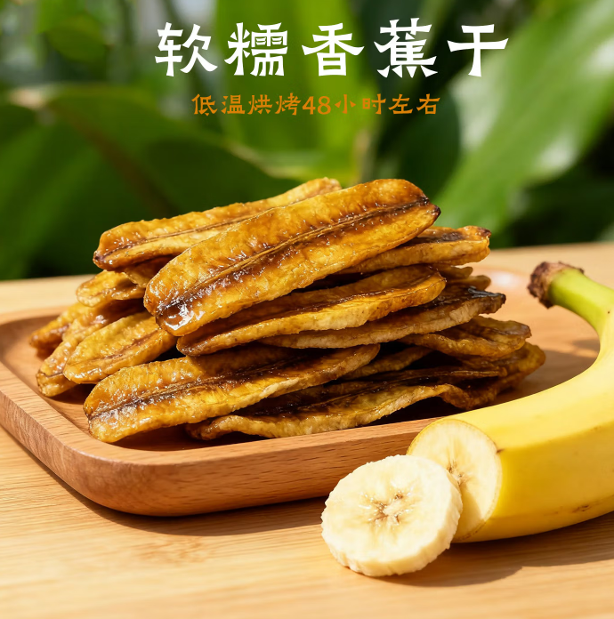 山姆掌勺涠洲岛香蕉干傣家原味西双版纳软糯水果干片零食 香蕉干500克*2袋